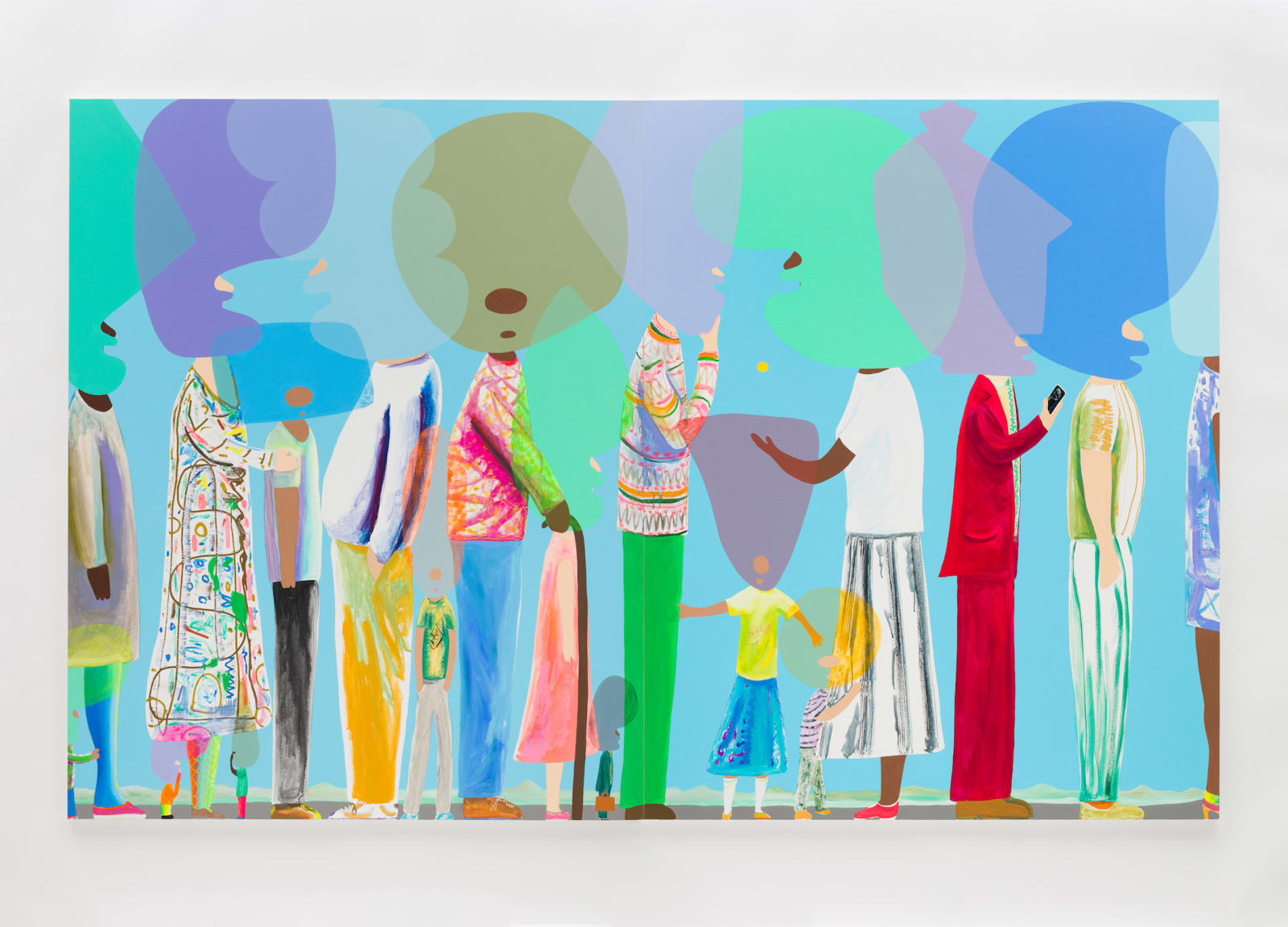 Peter McDonald, People in Line (diptych), 2019