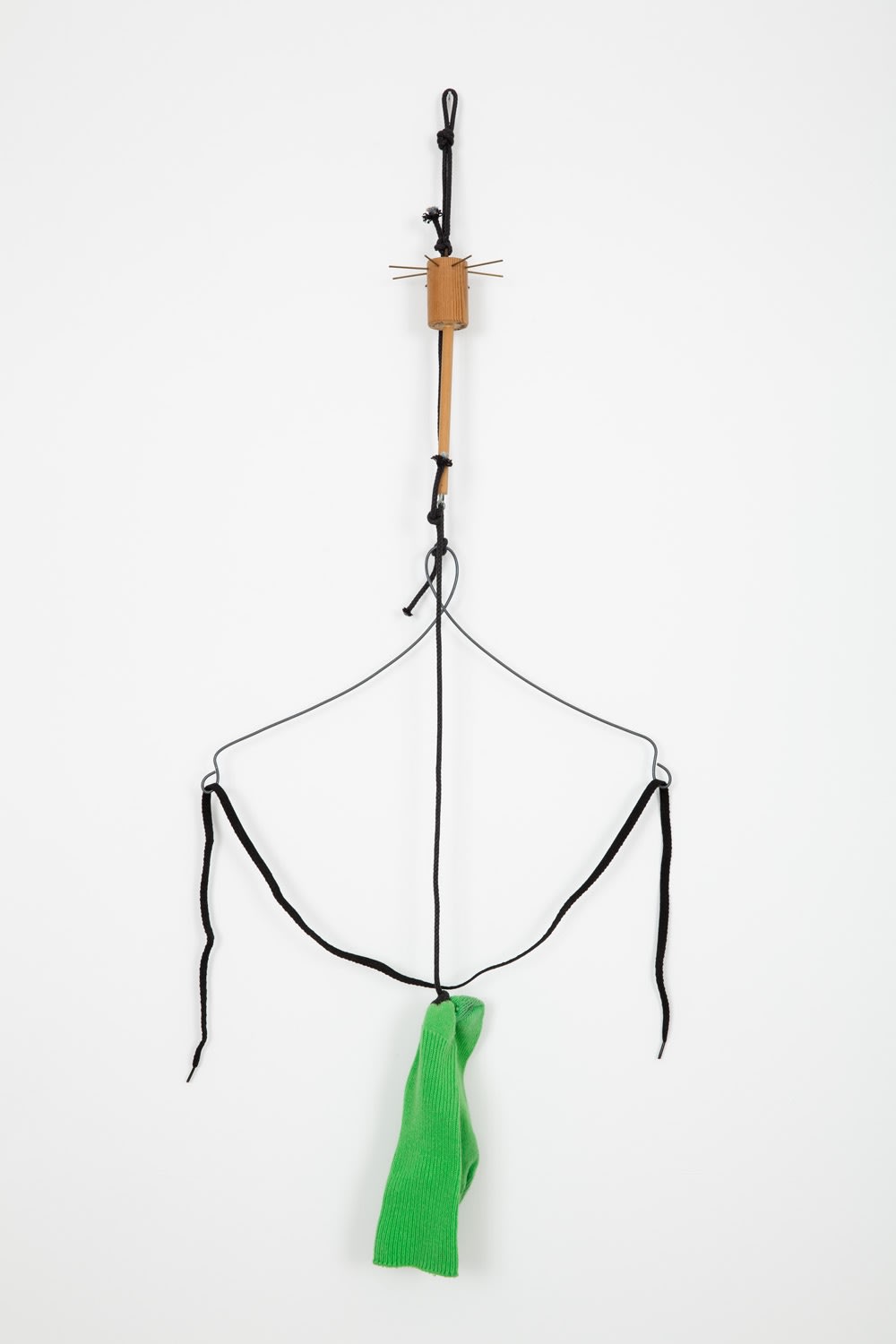B. Wurtz, Untitled (green sock and shoelace), 1997