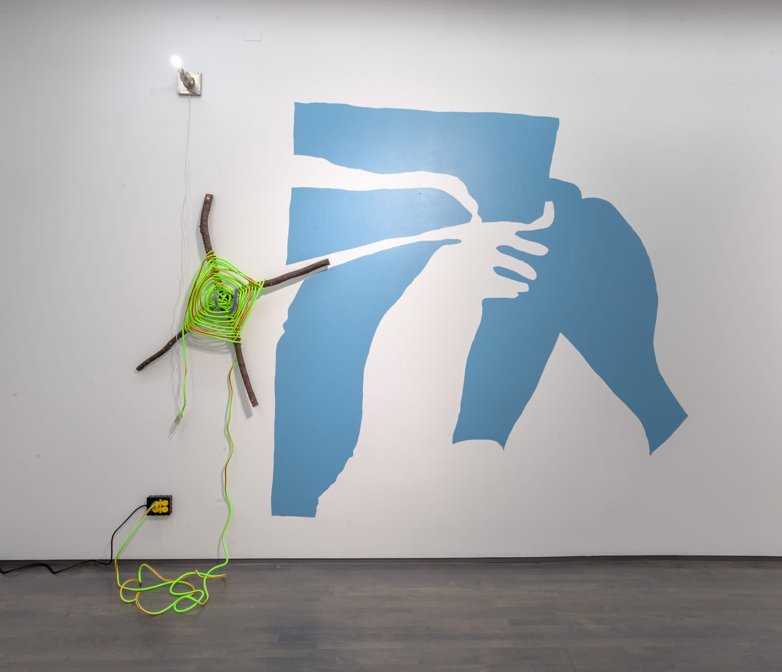 Jessica Stockholder, Sucker punch: including a Specific Shape and a fixed Object, 2021