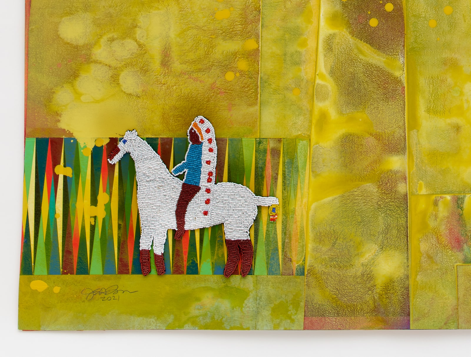 Jeffrey Gibson, White Swan, 2021