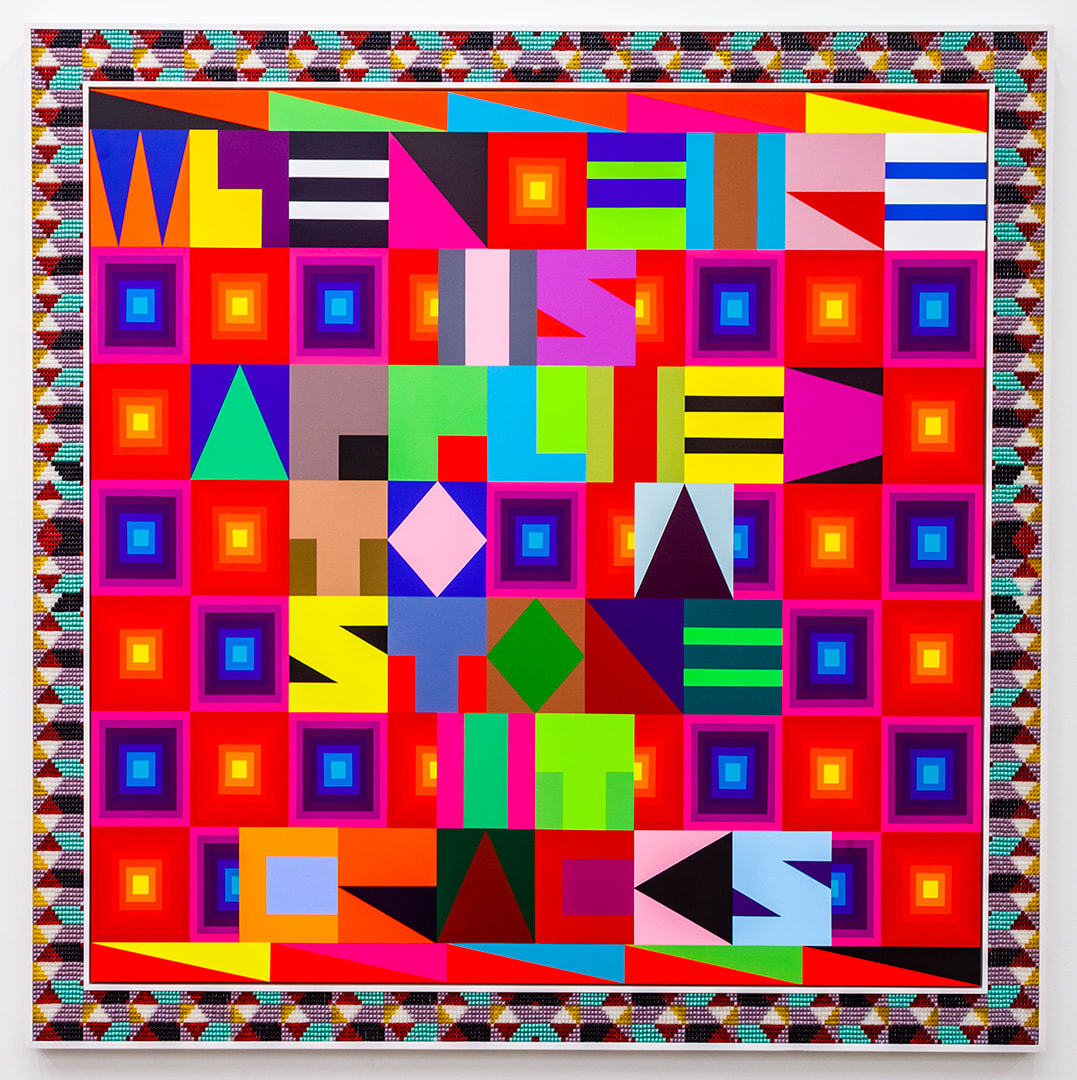 Jeffrey Gibson, WHEN FIRE IS APPLIED TO A STONE IT CRACKS, 2019