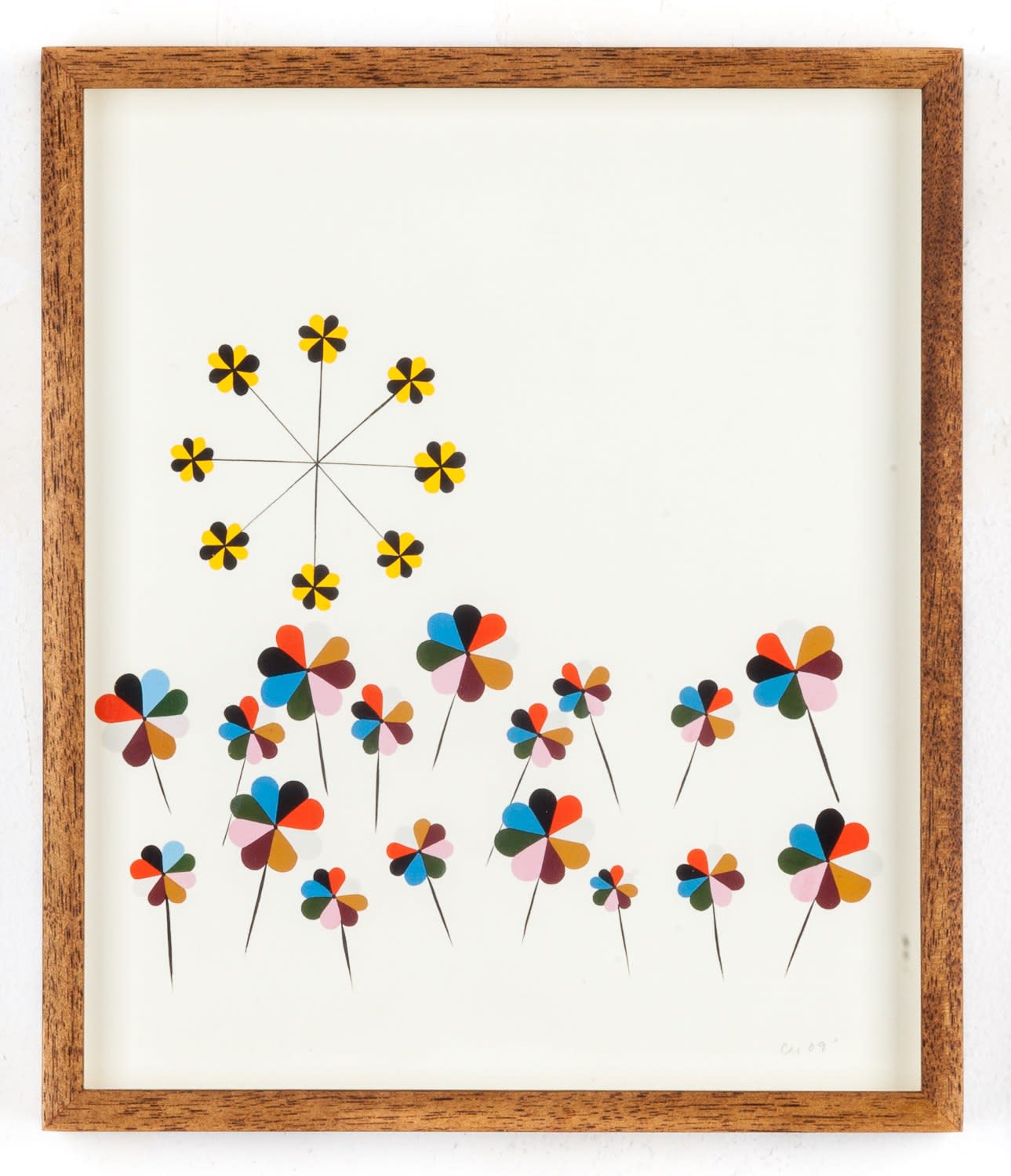 Clare Rojas, Untitled (Four Leaf Clover Flowers with Sun), 2009