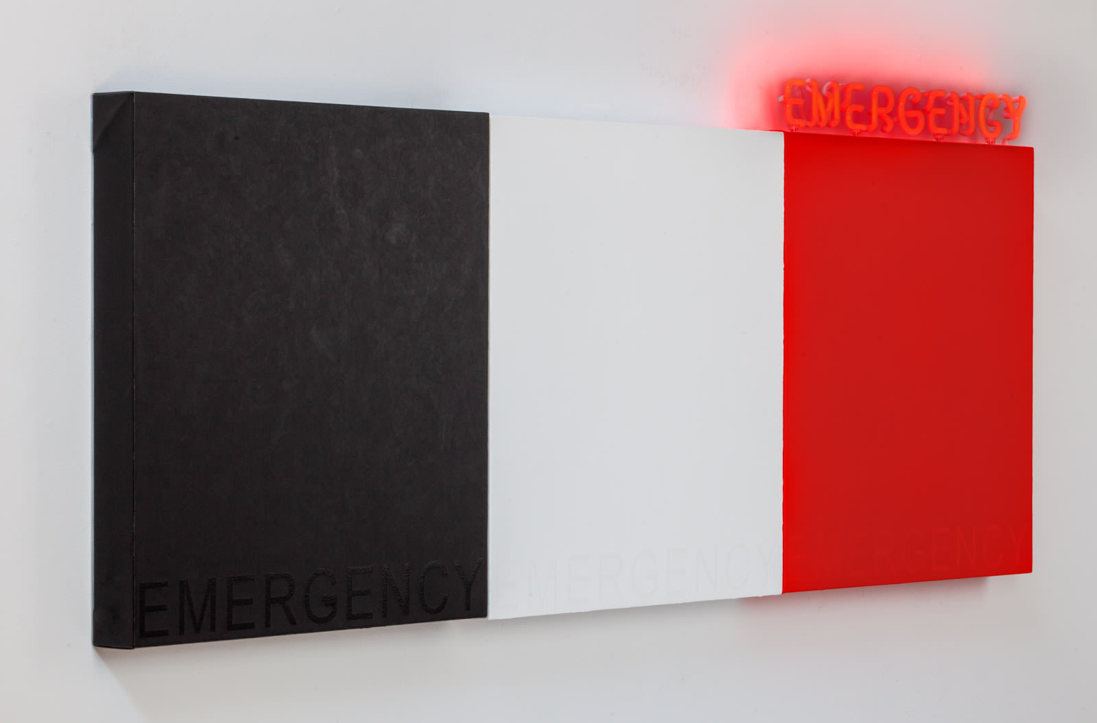 Deborah Kass, Emergency #3 (Black, White, Red), 2019