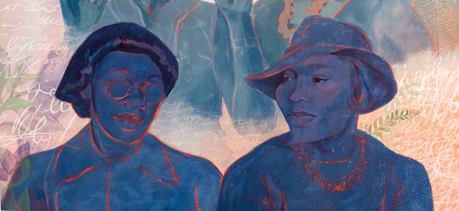 Firelei Báez, Elegant gathering in a secluded garden (or the many bridges we crossed), 2018