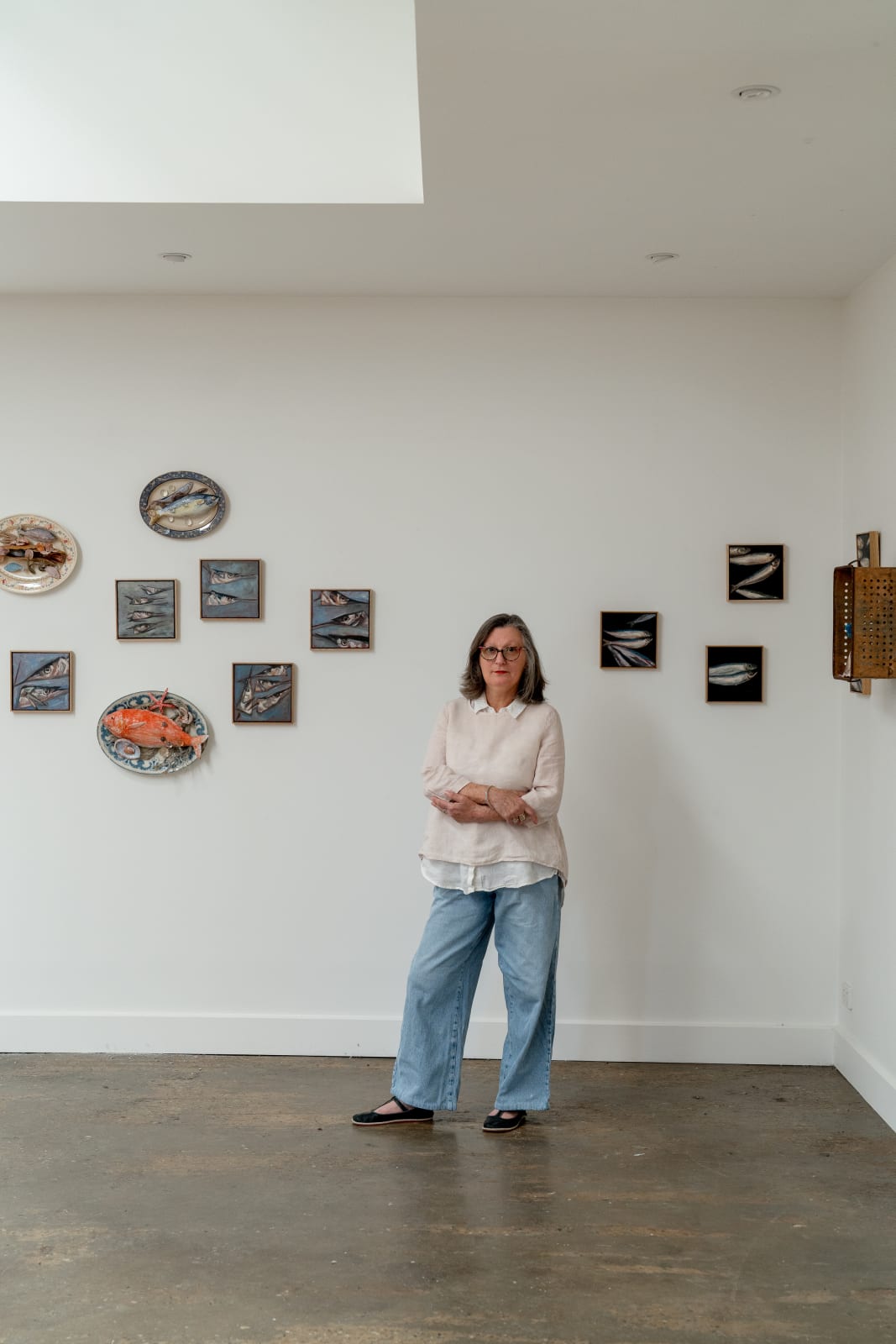 Julie Hamilton, Fresh (Fish on Blue), 2025