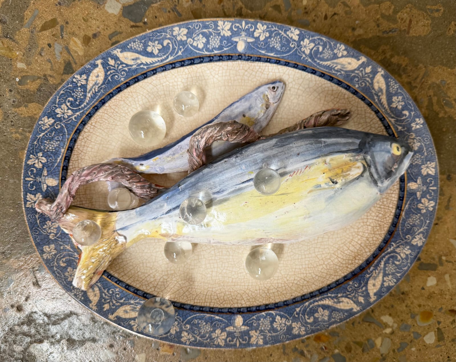 Julie Hamilton, Fresh (Fish on Blue), 2025