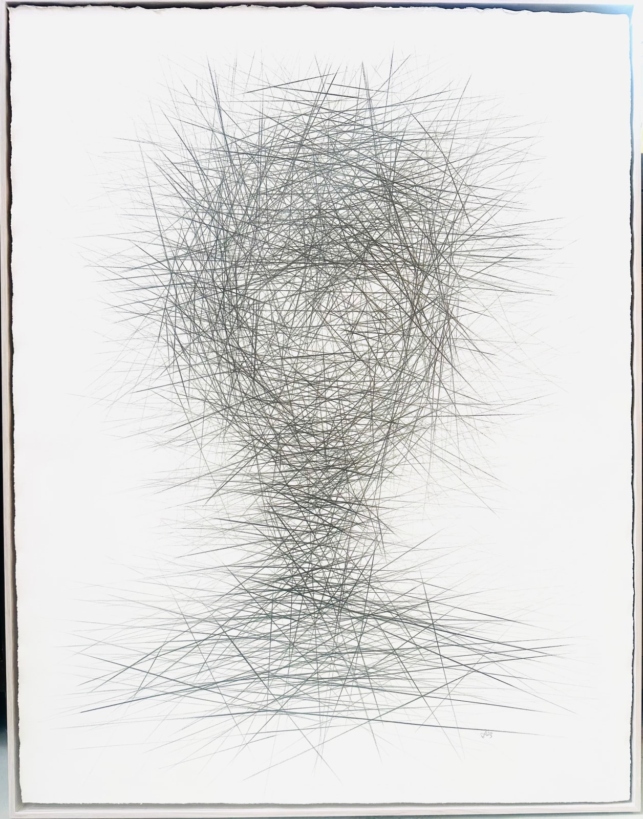 Jo Lane's work on paper 'Dark White' on display in the kellilundberg.art stockroom on the Mornington Peninsula.