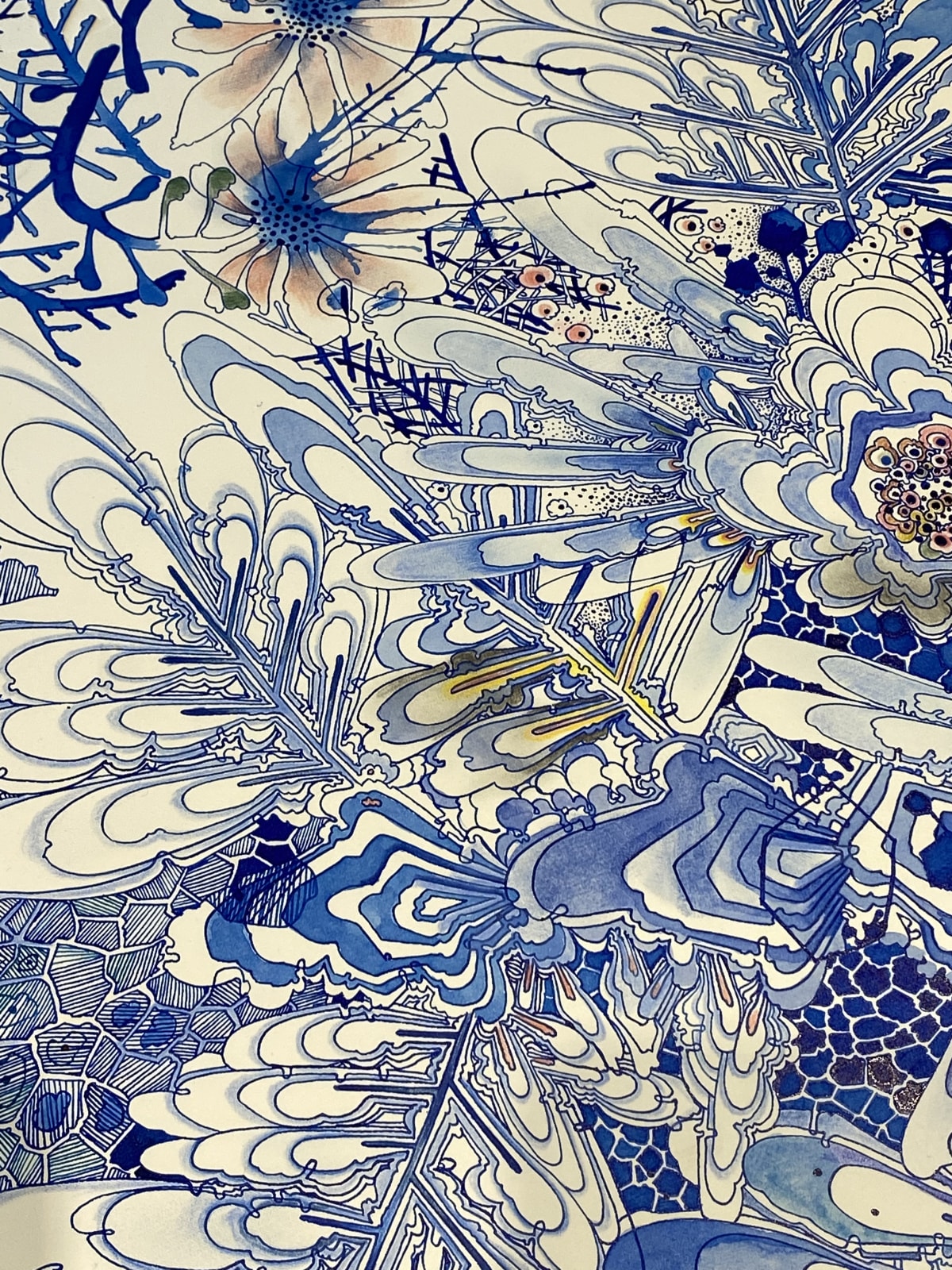 Sarah Morejohn, Ice Over Blue (with small controlled burn), 2021