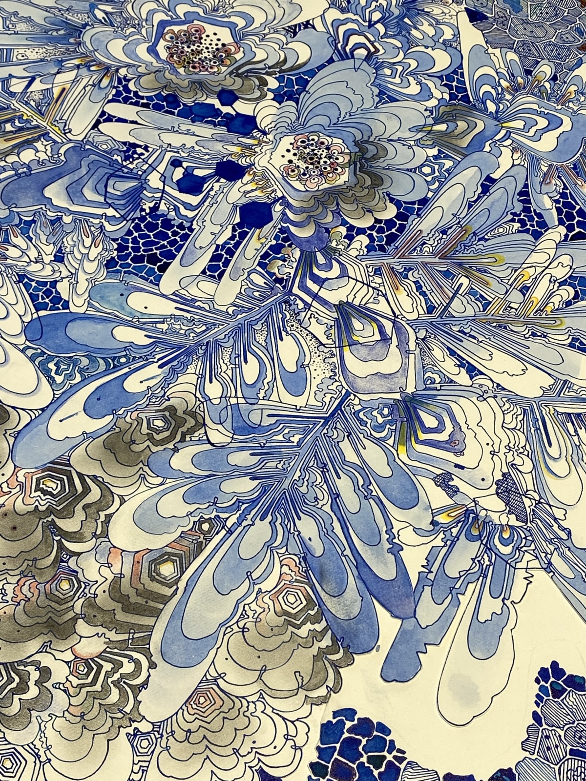 Sarah Morejohn, Ice Over Blue (with small controlled burn), 2021