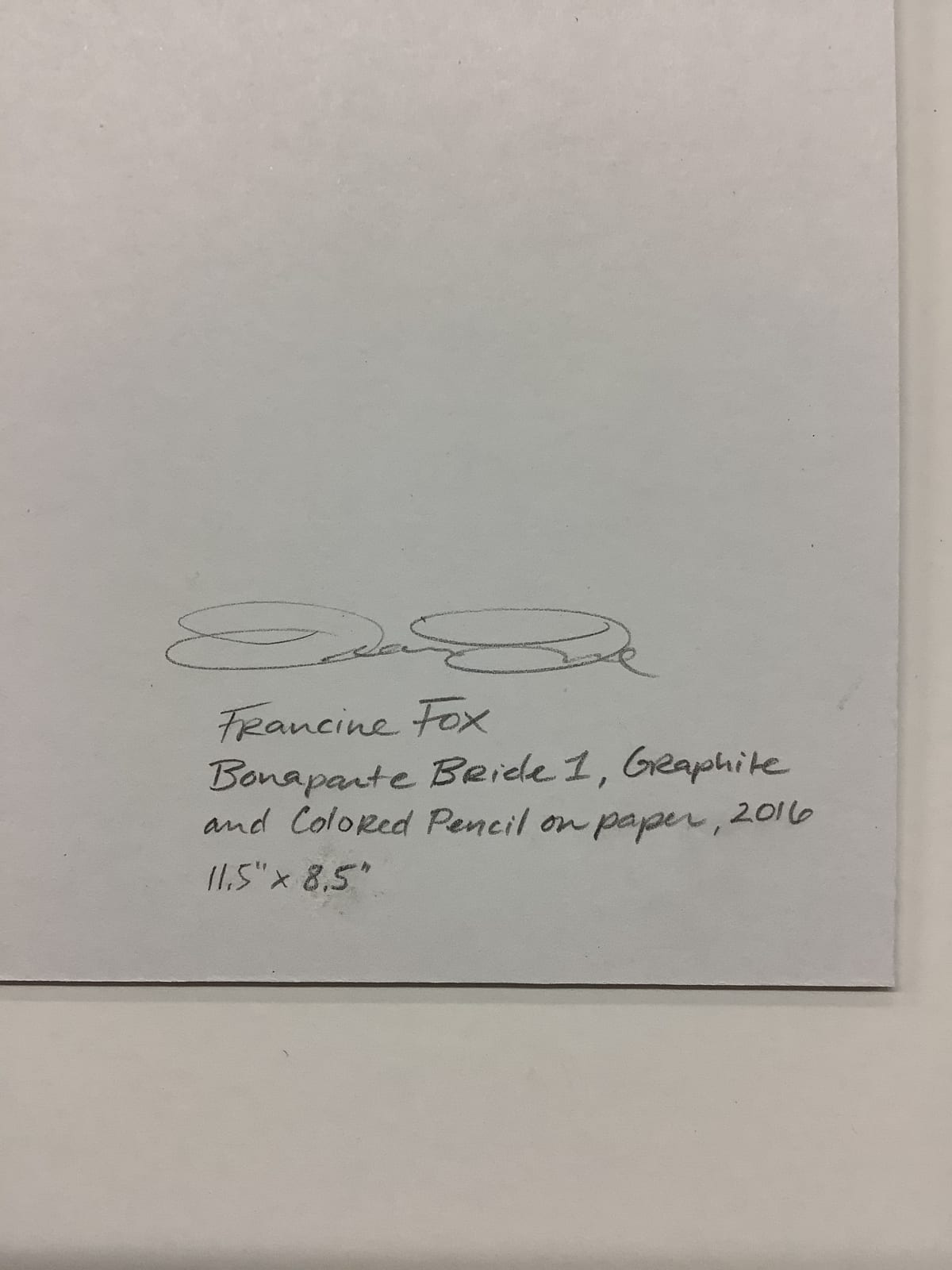 Francine Fox, Bonaparte Bride 1, 2016