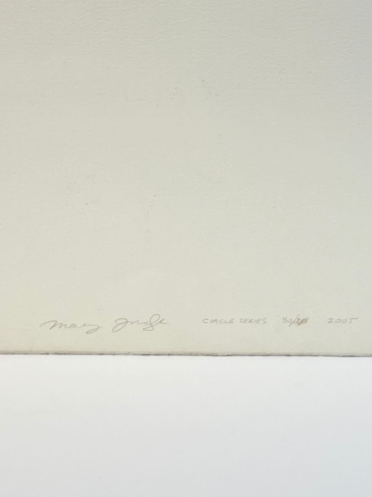 Mary Judge, Circle Series 30/1, 2006