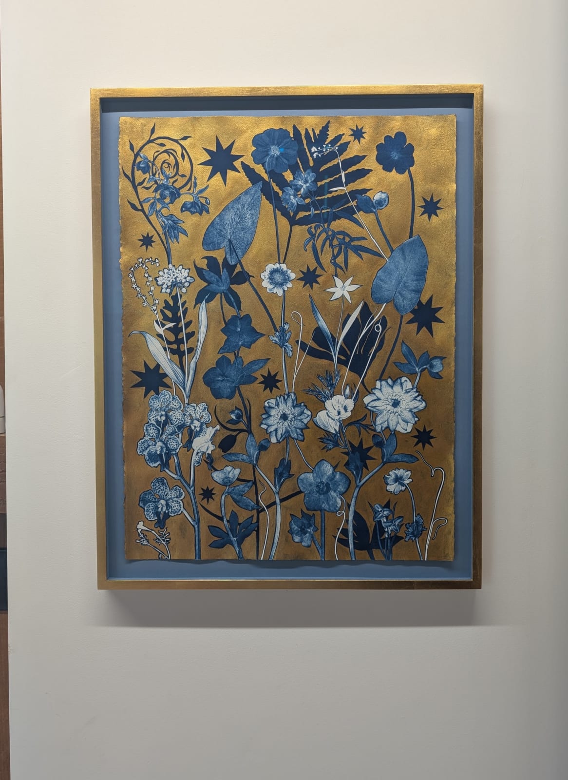 Julia Whitney Barnes, Gold Flora, Shadows (Orchid, Hellebore, Leaves, Cosmos, Stars, etc.), 2023-'24
