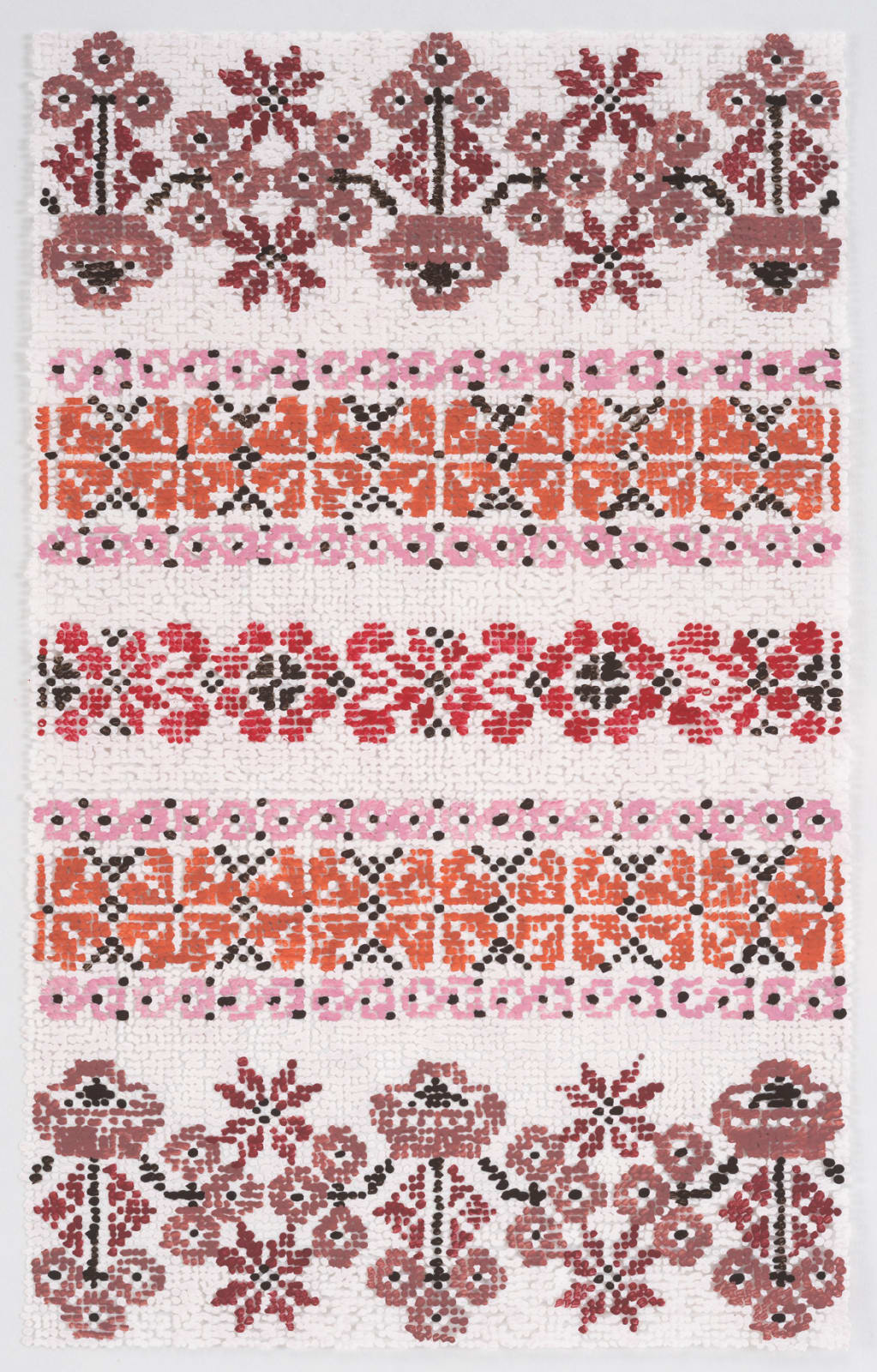 Kirstin Lamb, After Floral Cross Stitch Pattern (Pinks), 2021