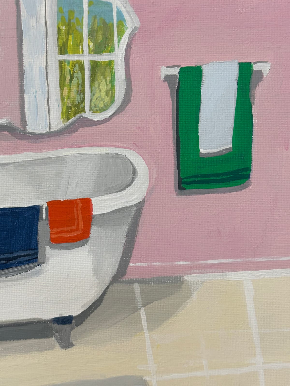 Polly Shindler, Pink Bathroom with Clawfoot Tub, 2020