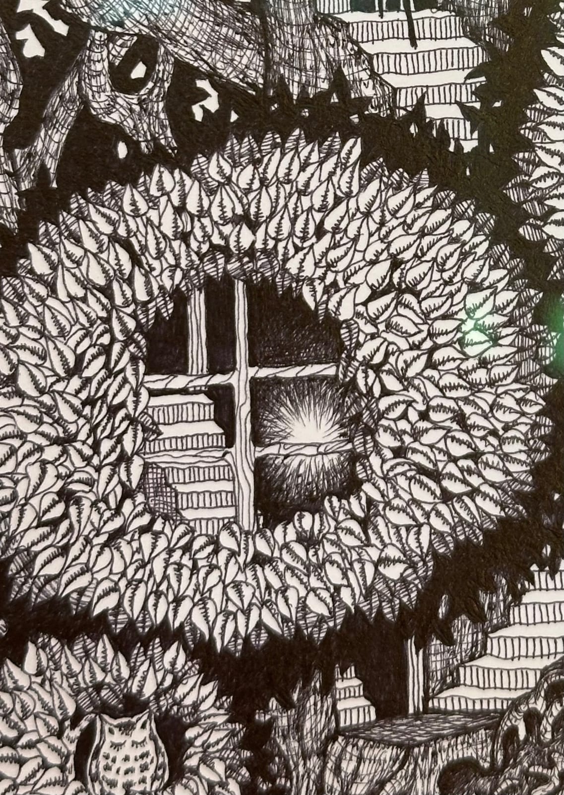Michiyo Ihara, Soul Flowers #47 "Floating land - forest life -", 2024