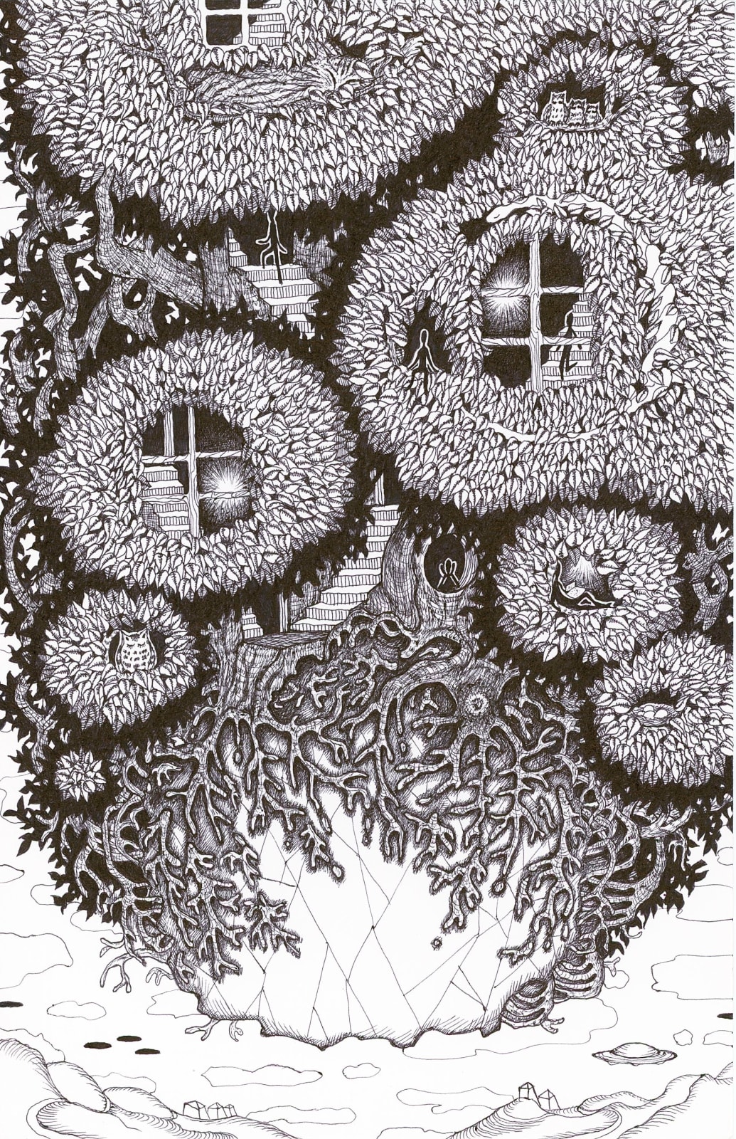 Michiyo Ihara, Soul Flowers #47 "Floating land - forest life -", 2024