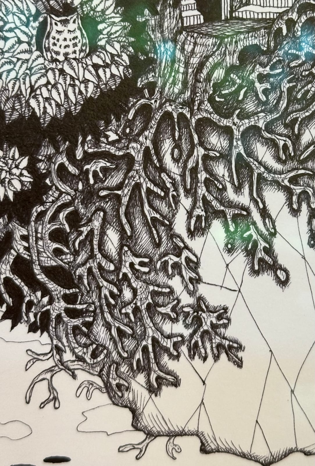 Michiyo Ihara, Soul Flowers #47 "Floating land - forest life -", 2024