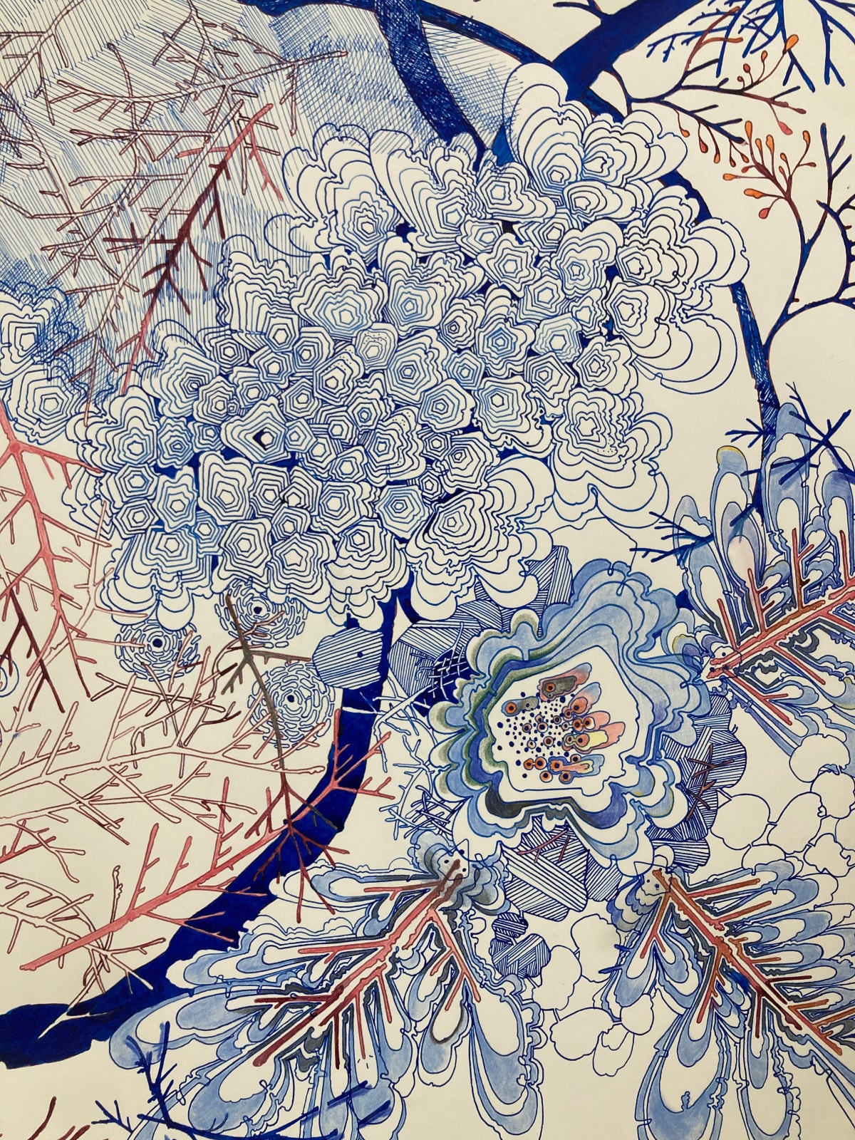 Sarah Morejohn, Pink Twigs, Side Escape, 2021