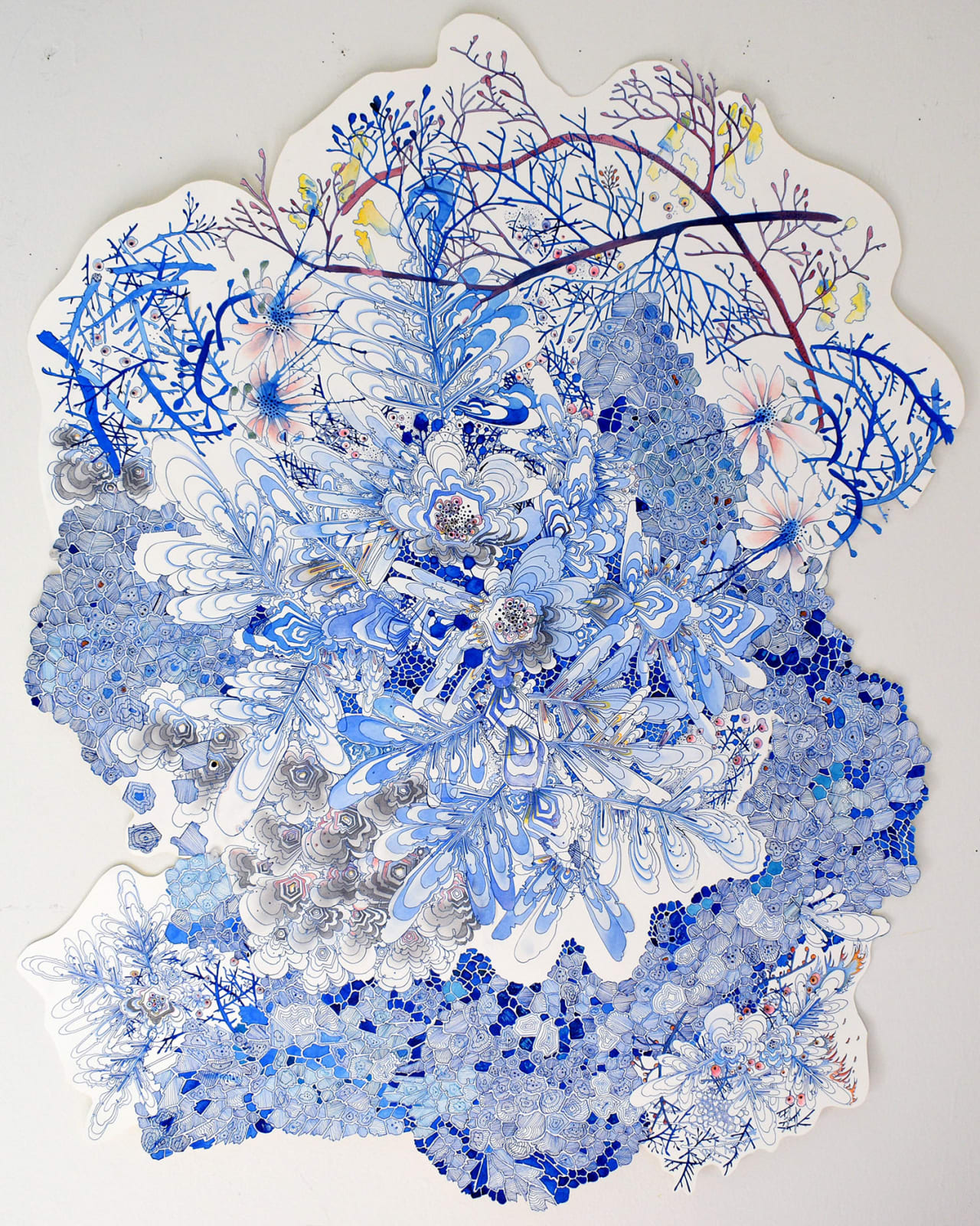 Sarah Morejohn, Ice Over Blue (with small controlled burn), 2021
