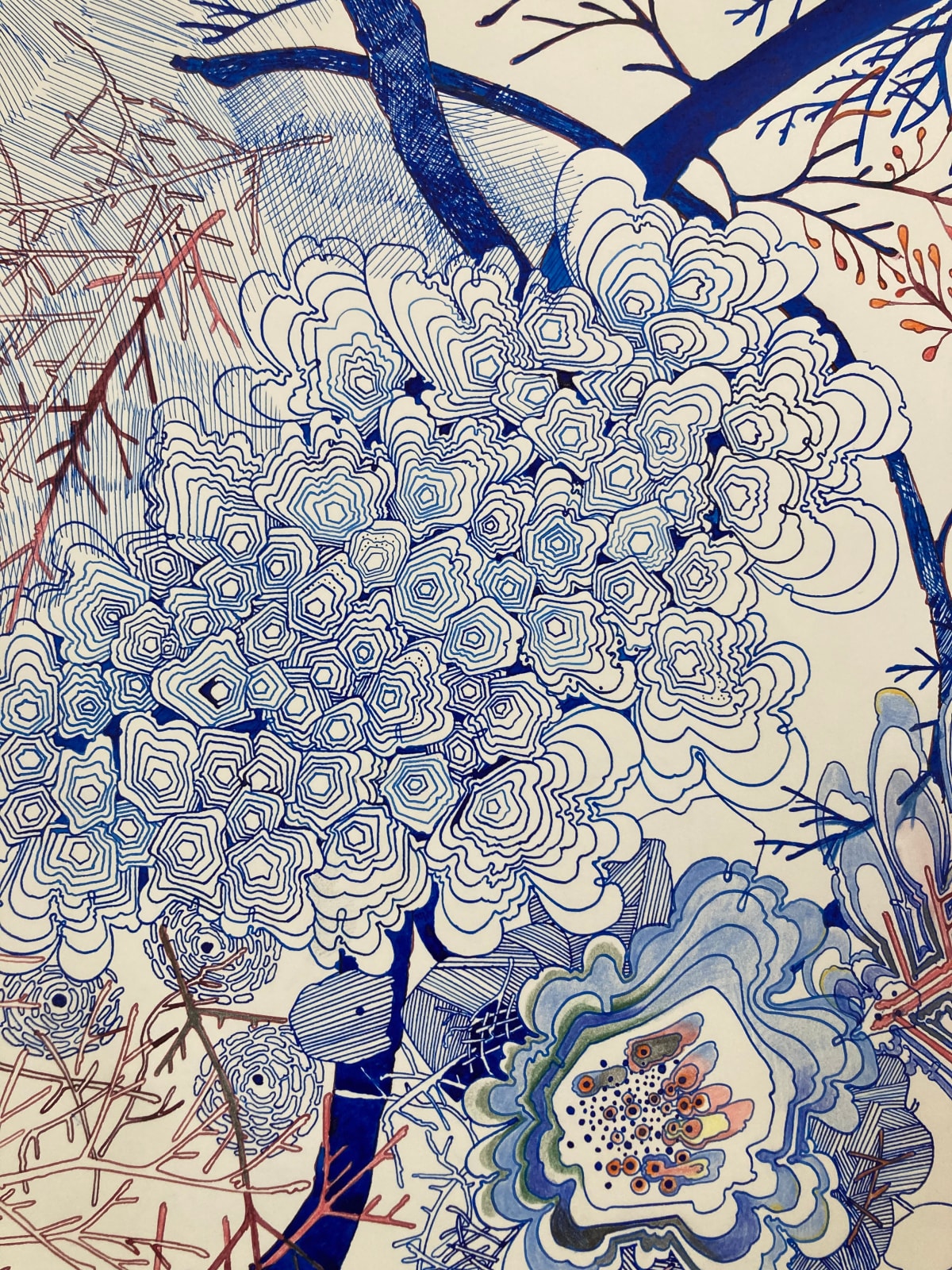 Sarah Morejohn, Pink Twigs, Side Escape, 2021