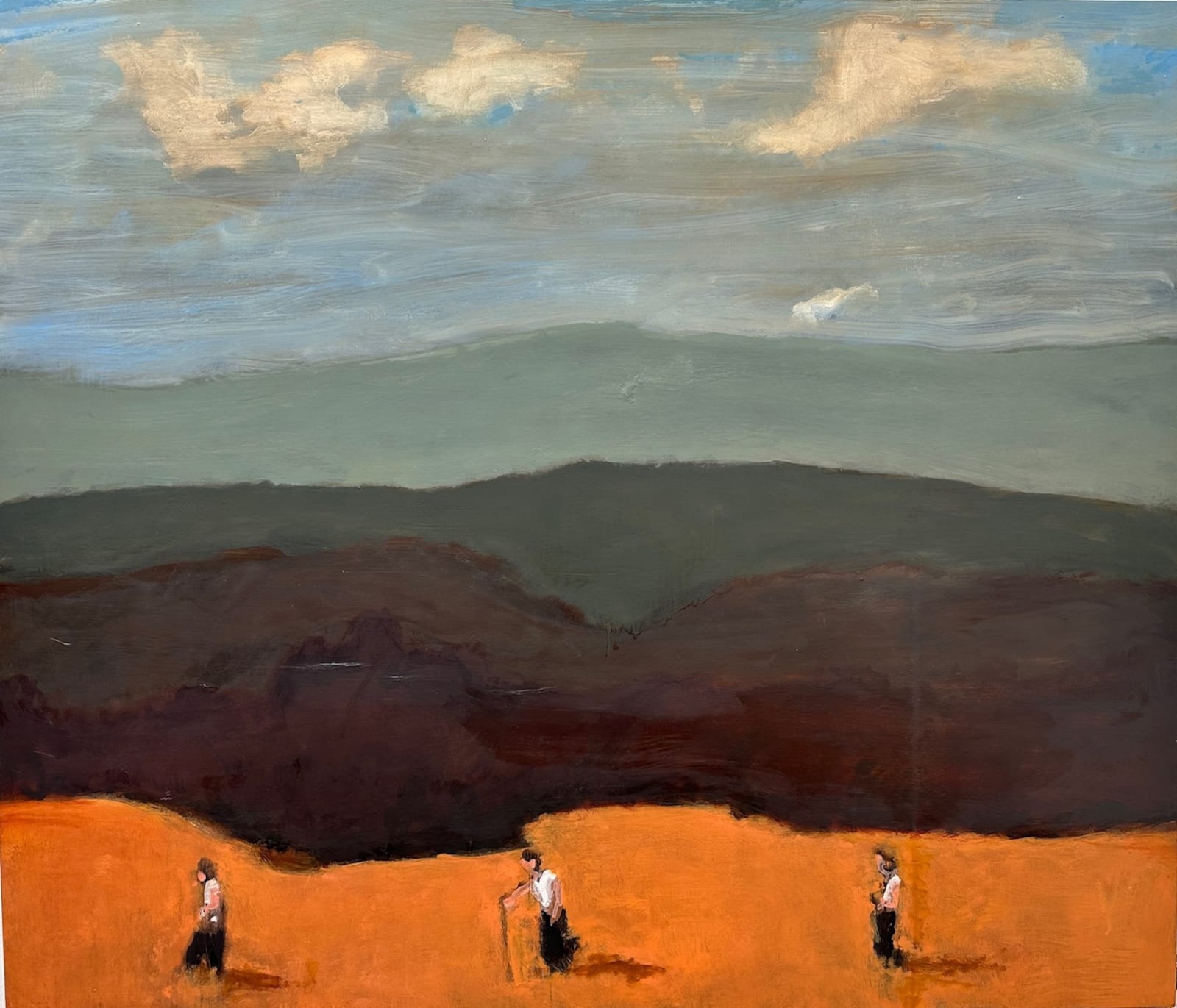 David Konigsberg, Three Walkers, 2024