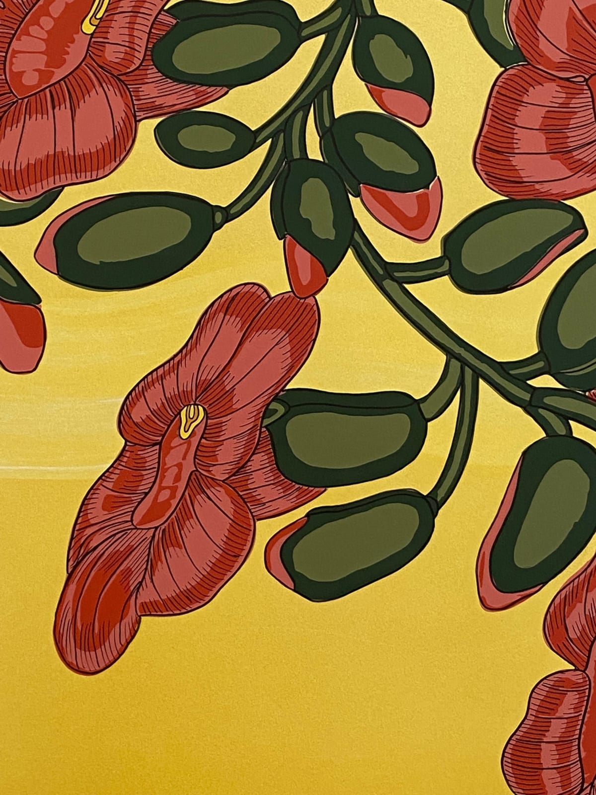 Nancy Blum, Red/Pink on Gold (diptych), 2020