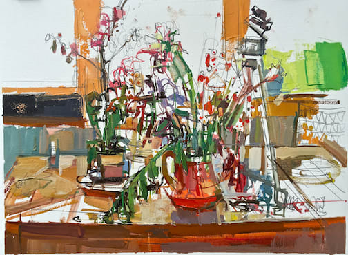 Francis Sills, Flowers On Table, 2015