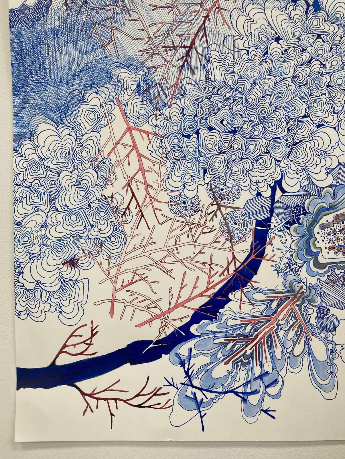 Sarah Morejohn, Pink Twigs, Side Escape, 2021