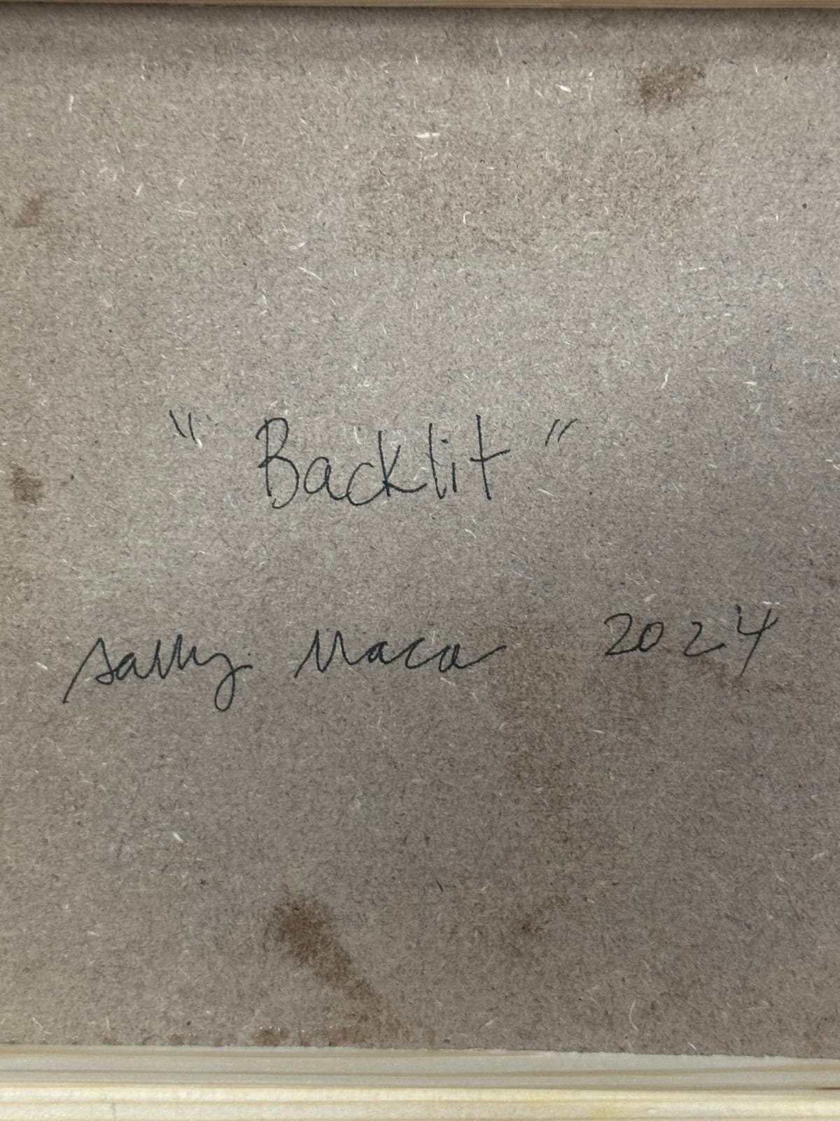 Sally Maca, Backlit, 2024