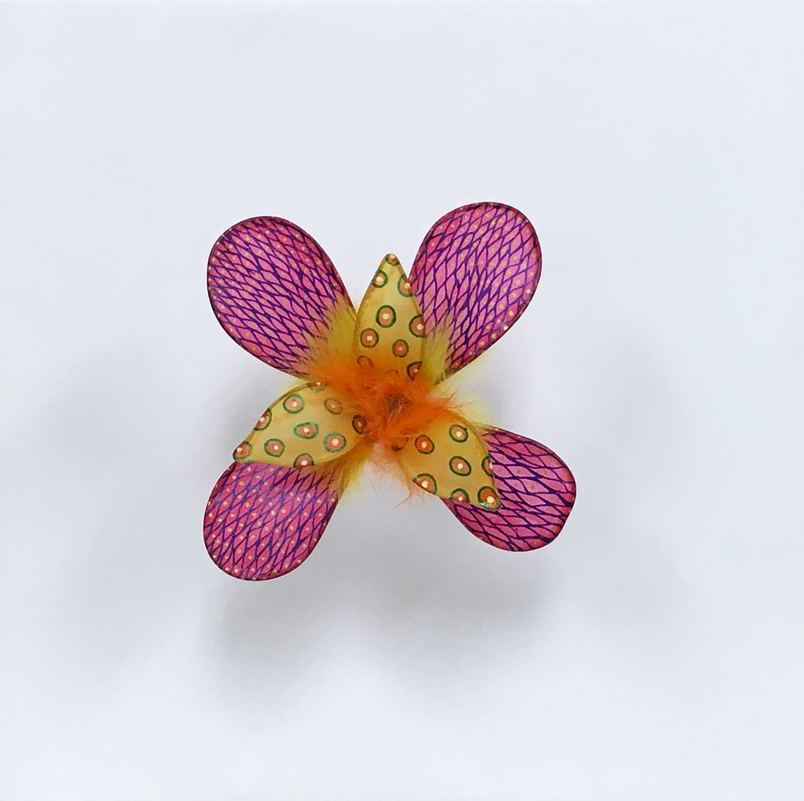 Jill Parisi, Fishnet Fire Flower, 2018