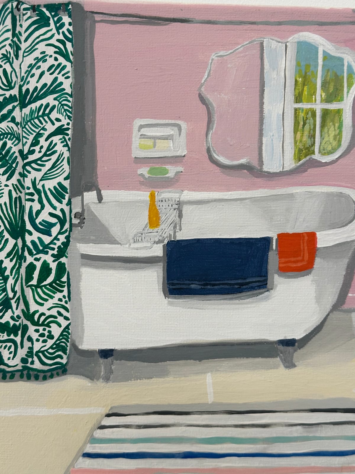 Polly Shindler, Pink Bathroom with Clawfoot Tub, 2020