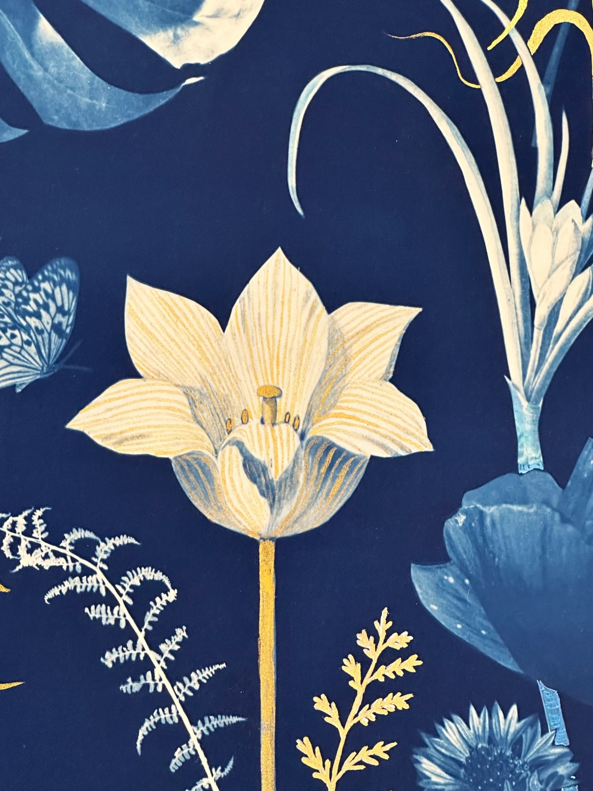 Julia Whitney Barnes, Gold Flora (Tulips, Monstera, Poppy, Hellebore, Fritillaria, Lily of the Valley, etc.), 2023-'24