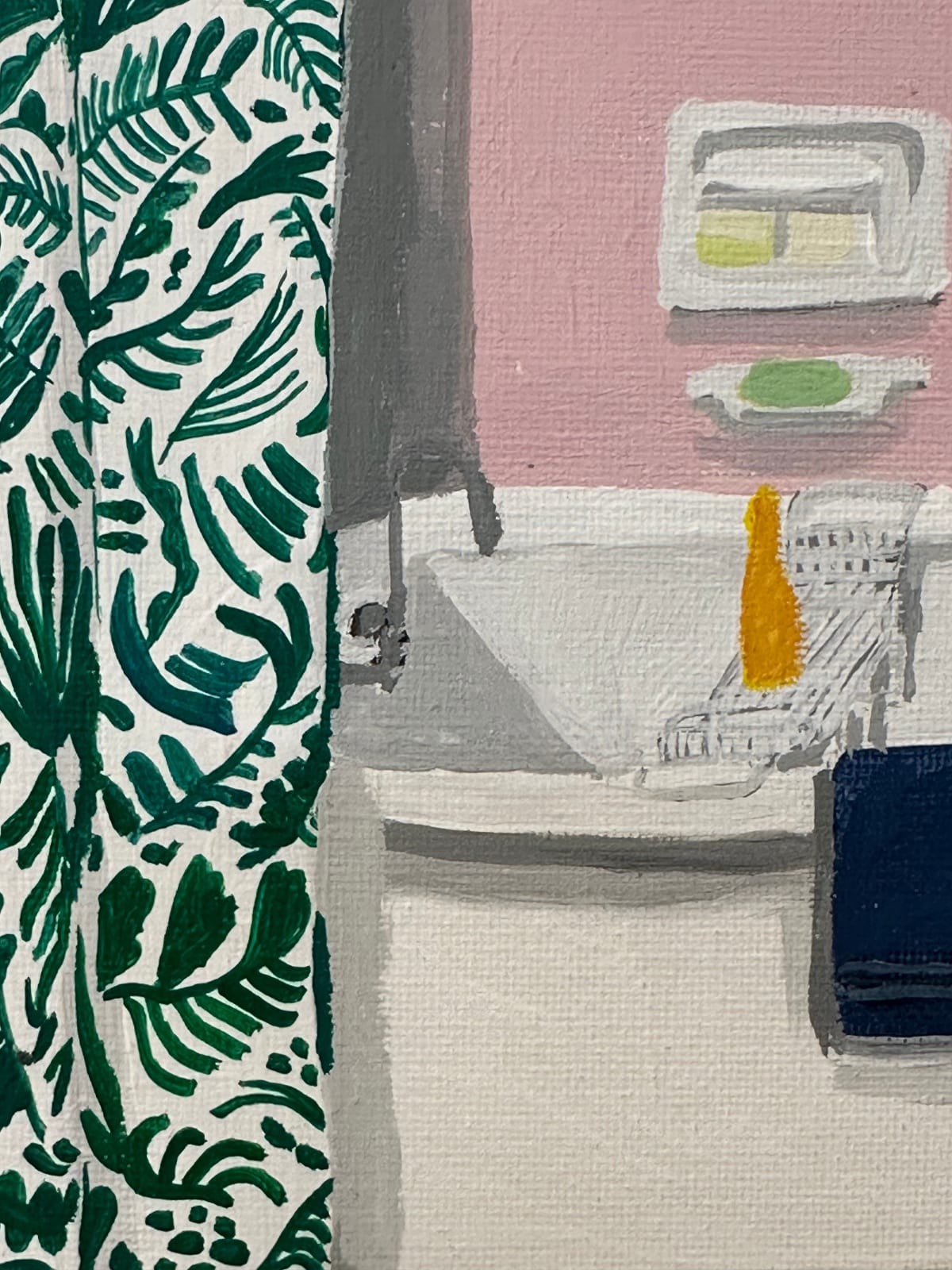Polly Shindler, Pink Bathroom with Clawfoot Tub, 2020