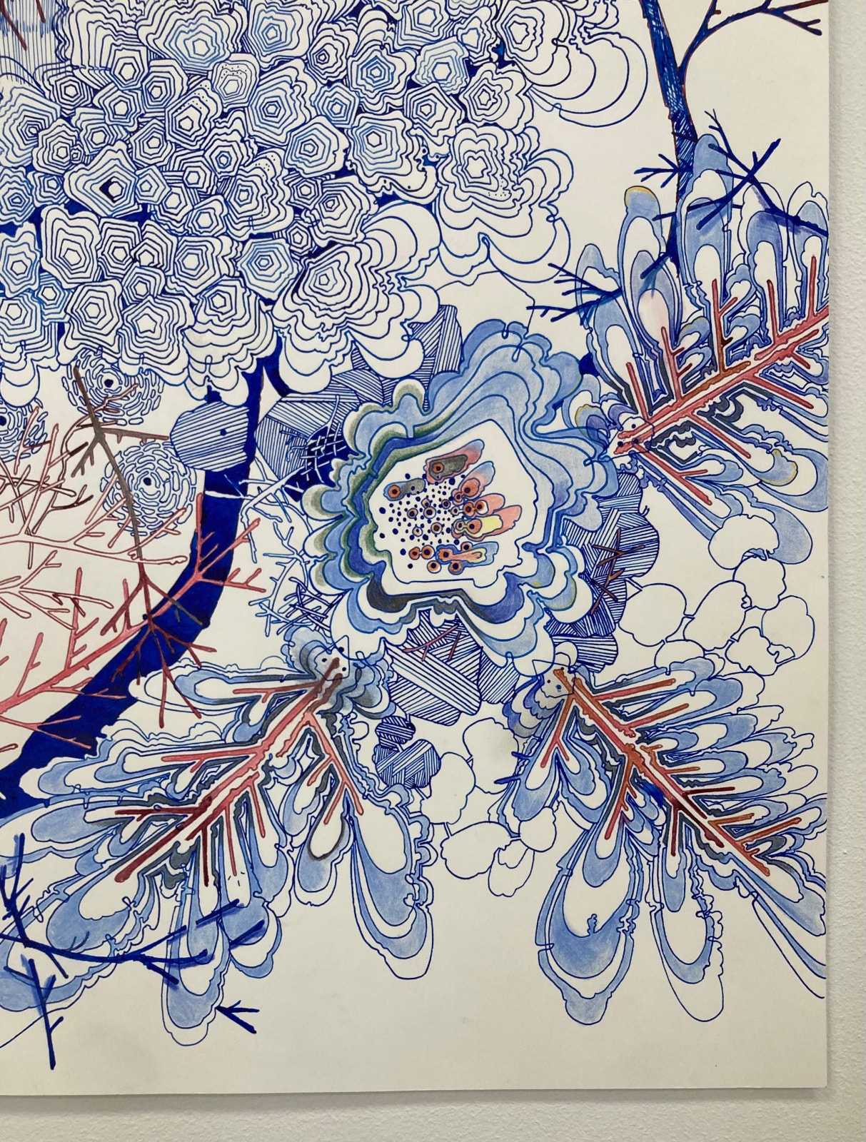 Sarah Morejohn, Pink Twigs, Side Escape, 2021