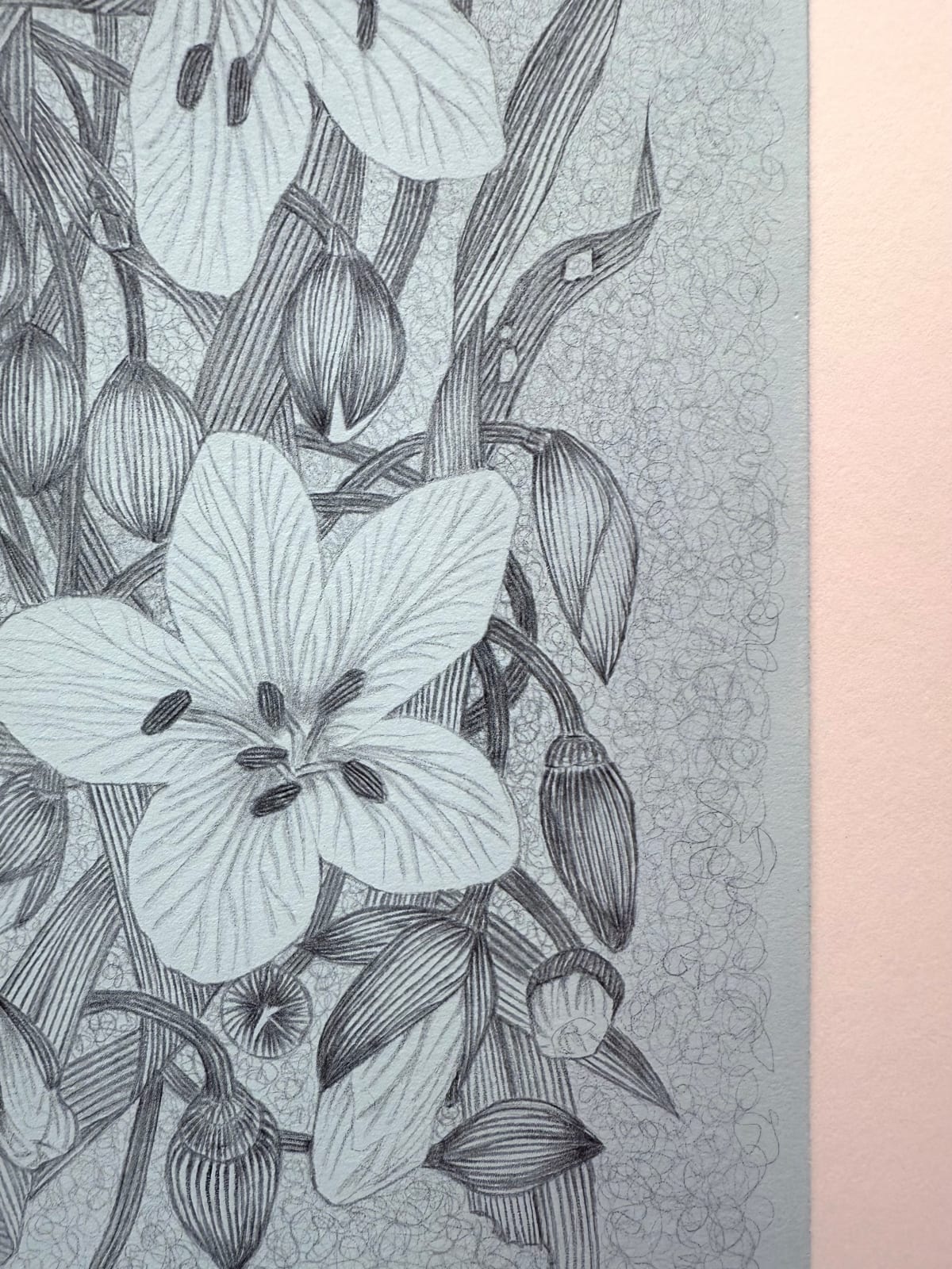 Margot Glass, Spring Beauty (on blue ground), 2025