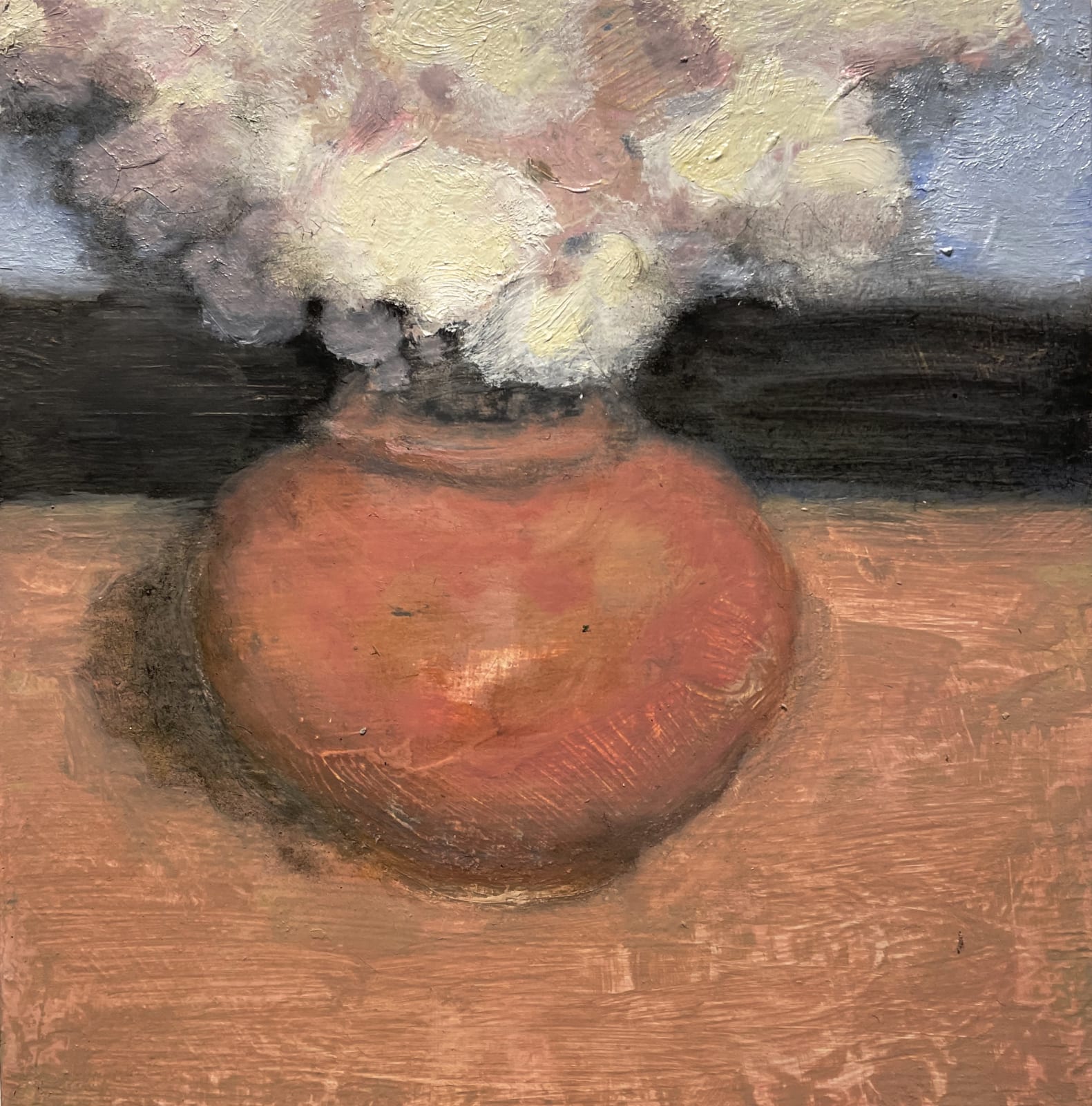 David Konigsberg, Whites and Pinks, Round Vase, 2021