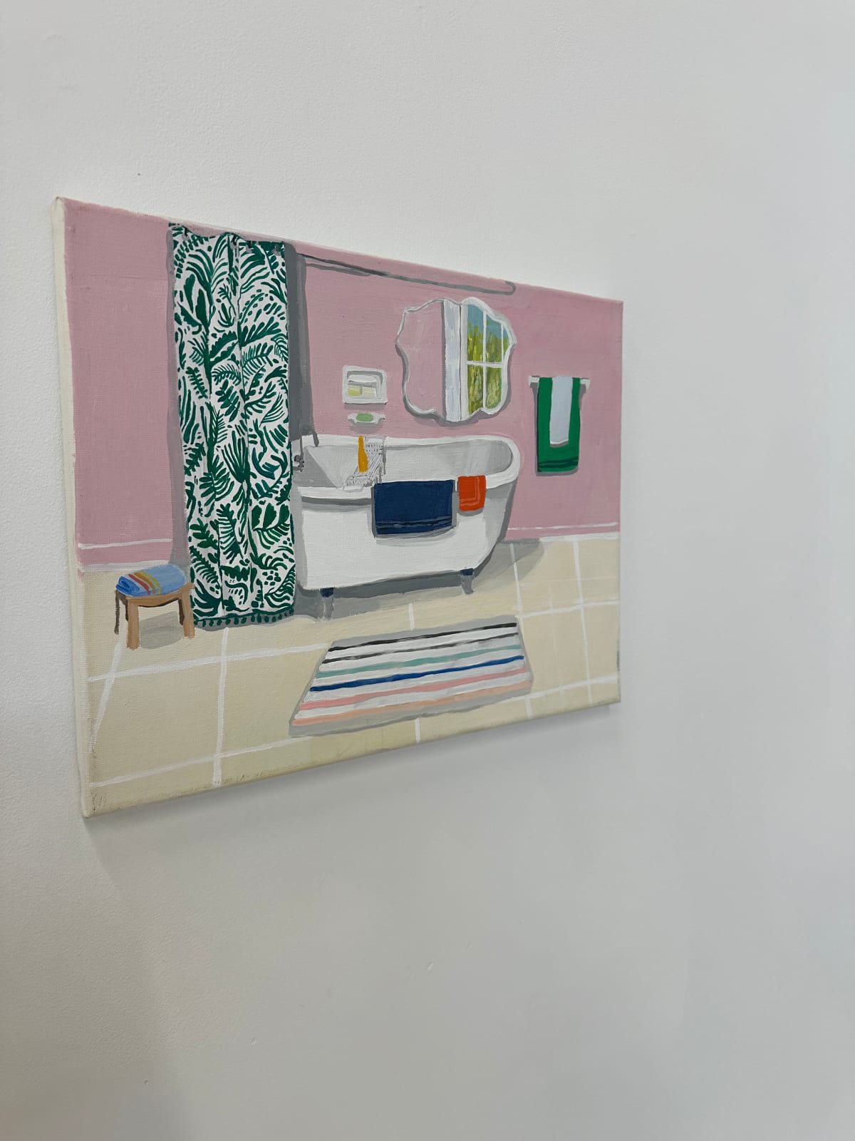 Polly Shindler, Pink Bathroom with Clawfoot Tub, 2020