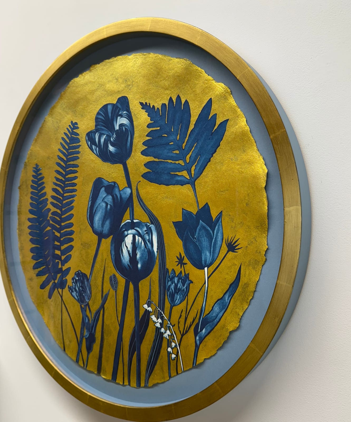 Julia Whitney Barnes, Gold Flora, Tondo (Tulips, Lily of The Valley, Ferns, etc.), 2024