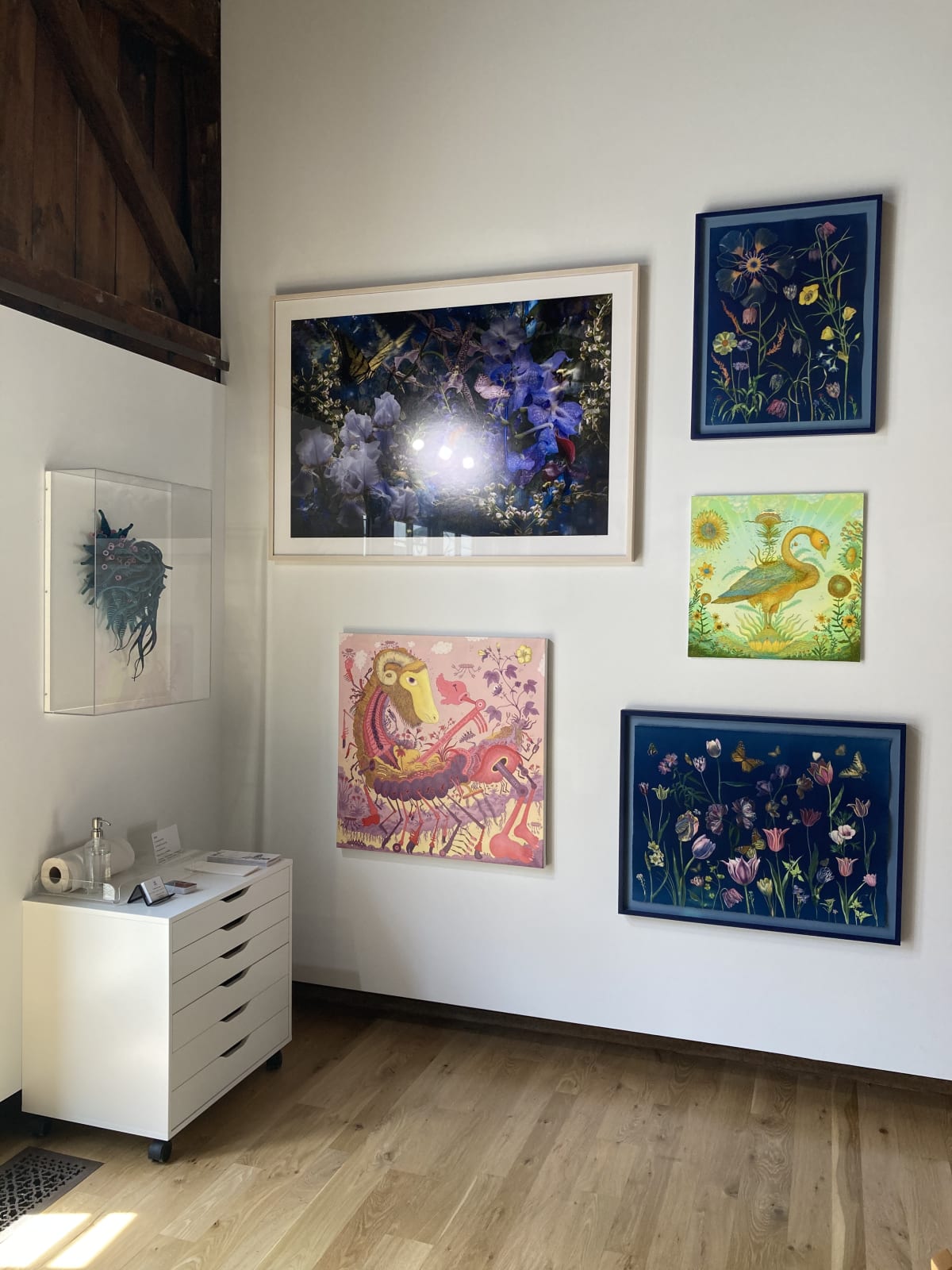 Julia Whitney Barnes, Cyanotype Painting (Tulips, Daffodils, Crocus, Pollinators, etc.), 2021