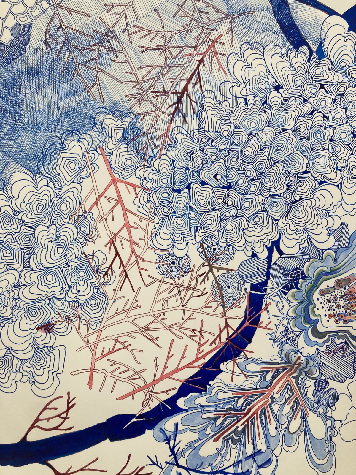 Sarah Morejohn, Pink Twigs, Side Escape, 2021
