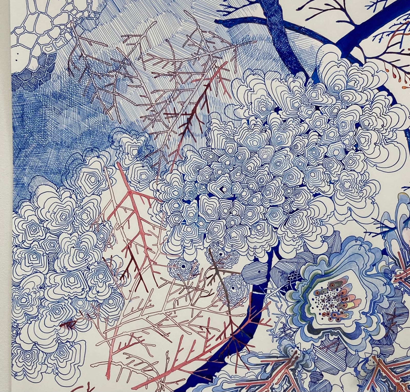 Sarah Morejohn, Pink Twigs, Side Escape, 2021