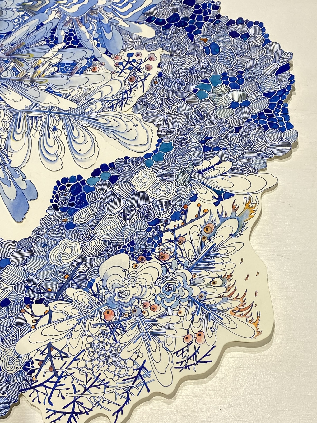 Sarah Morejohn, Ice Over Blue (with small controlled burn), 2021