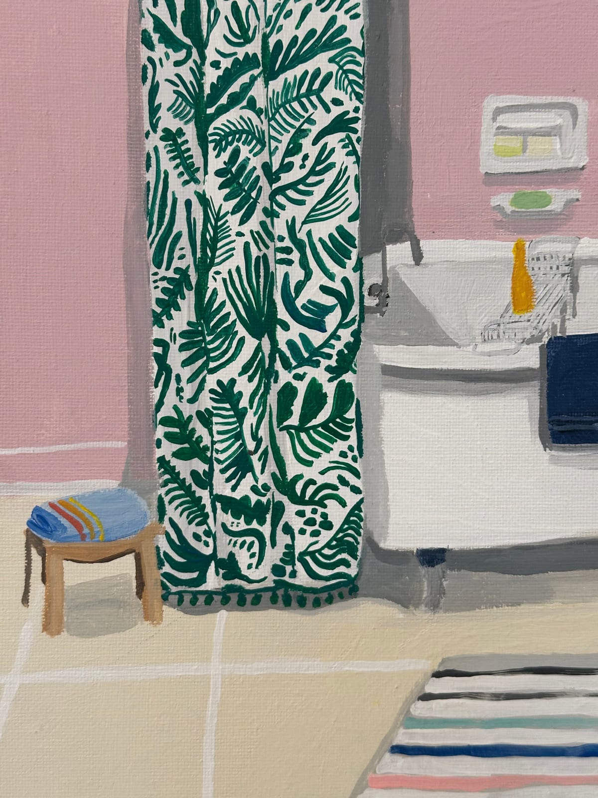 Polly Shindler, Pink Bathroom with Clawfoot Tub, 2020