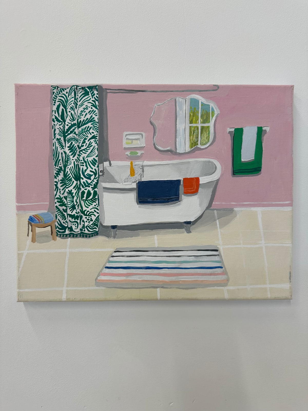Polly Shindler, Pink Bathroom with Clawfoot Tub, 2020