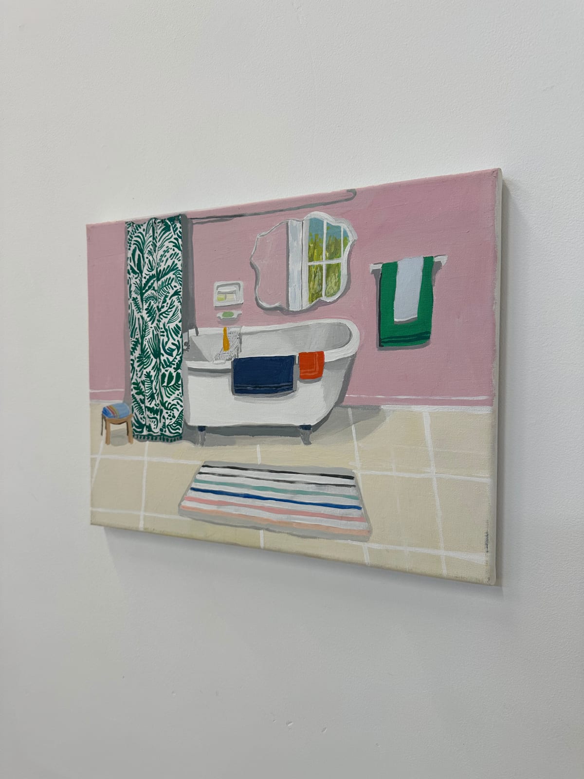 Polly Shindler, Pink Bathroom with Clawfoot Tub, 2020