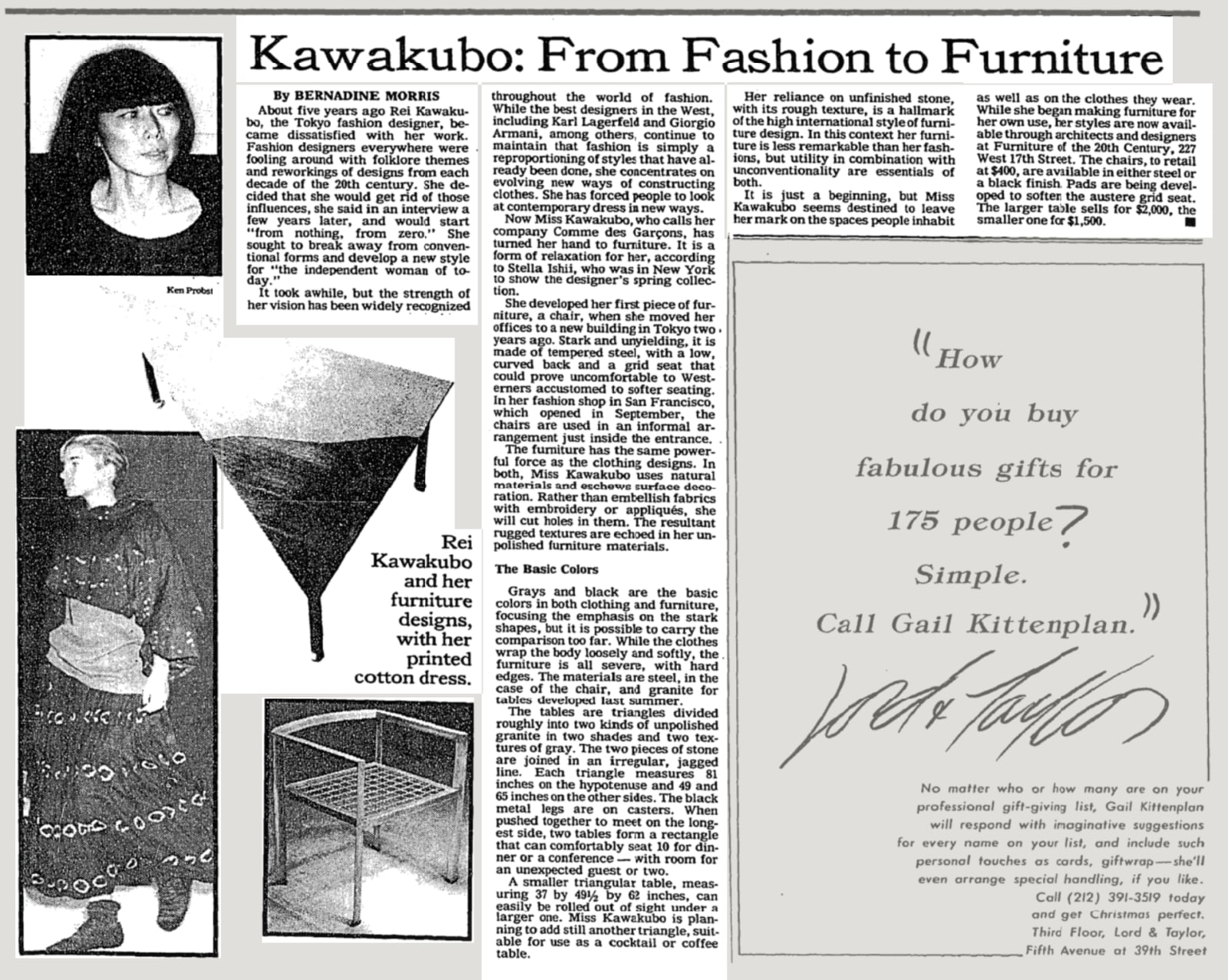 Rei Kawakubo, Comme des Garçons n°4, table/console, Ca. 1986