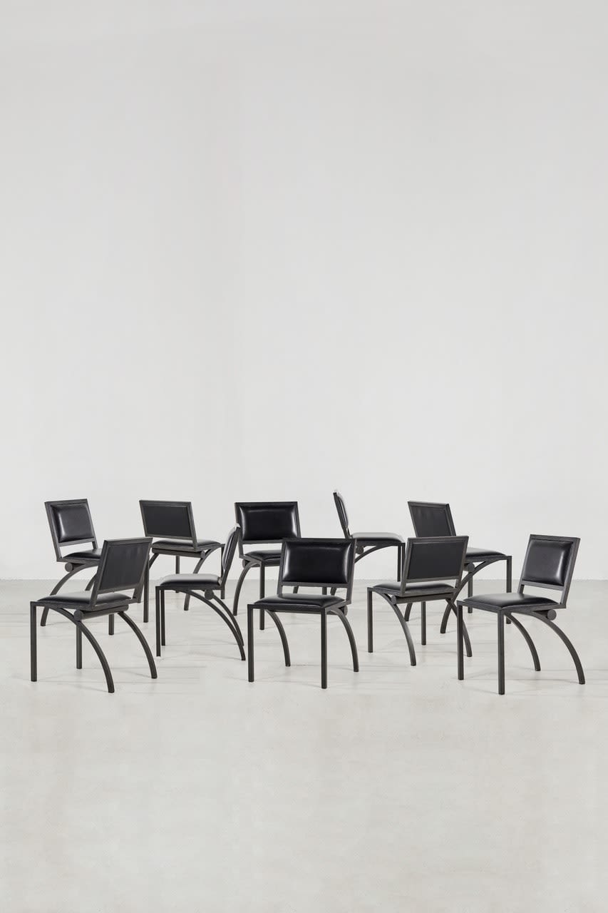 Jean-Michel Wilmotte, Ensemble de dix chaises Cylindre, Ca. 1984