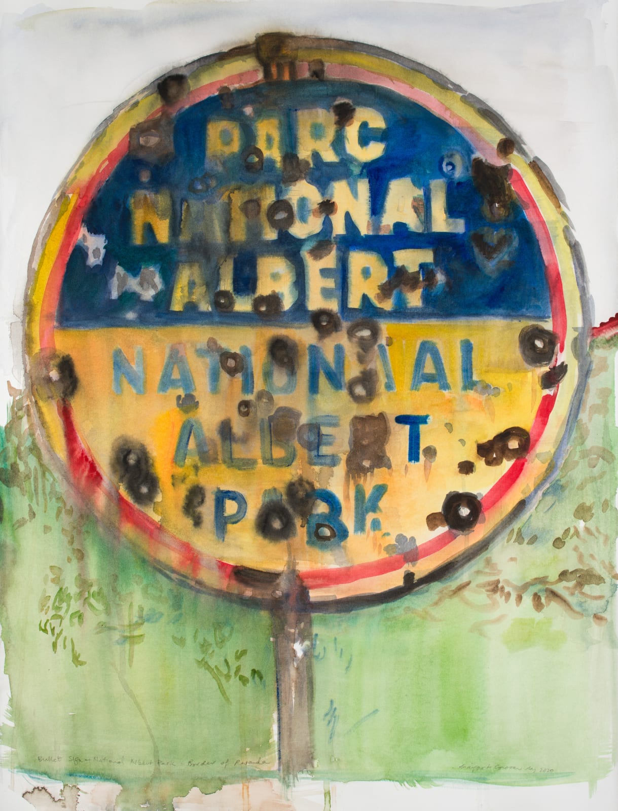 Margaret Corcoran, Bullet Sign at Royal Albert Park , May 2020