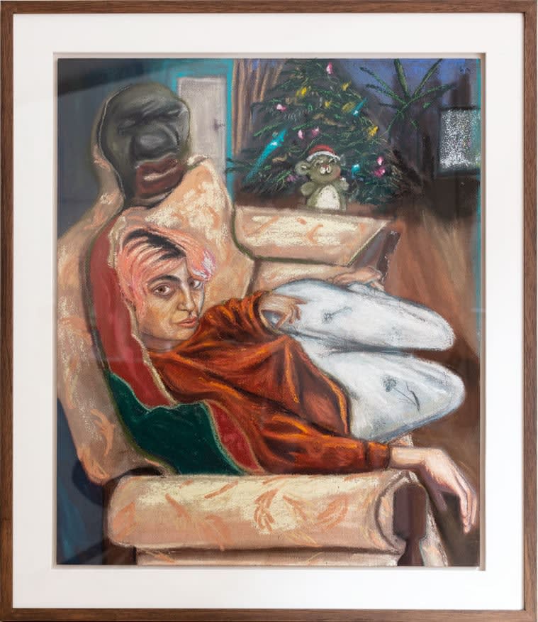 Salvatore of Lucan, Lil' Sister at Christmas with Paula Rego's Pillow Man , 2022