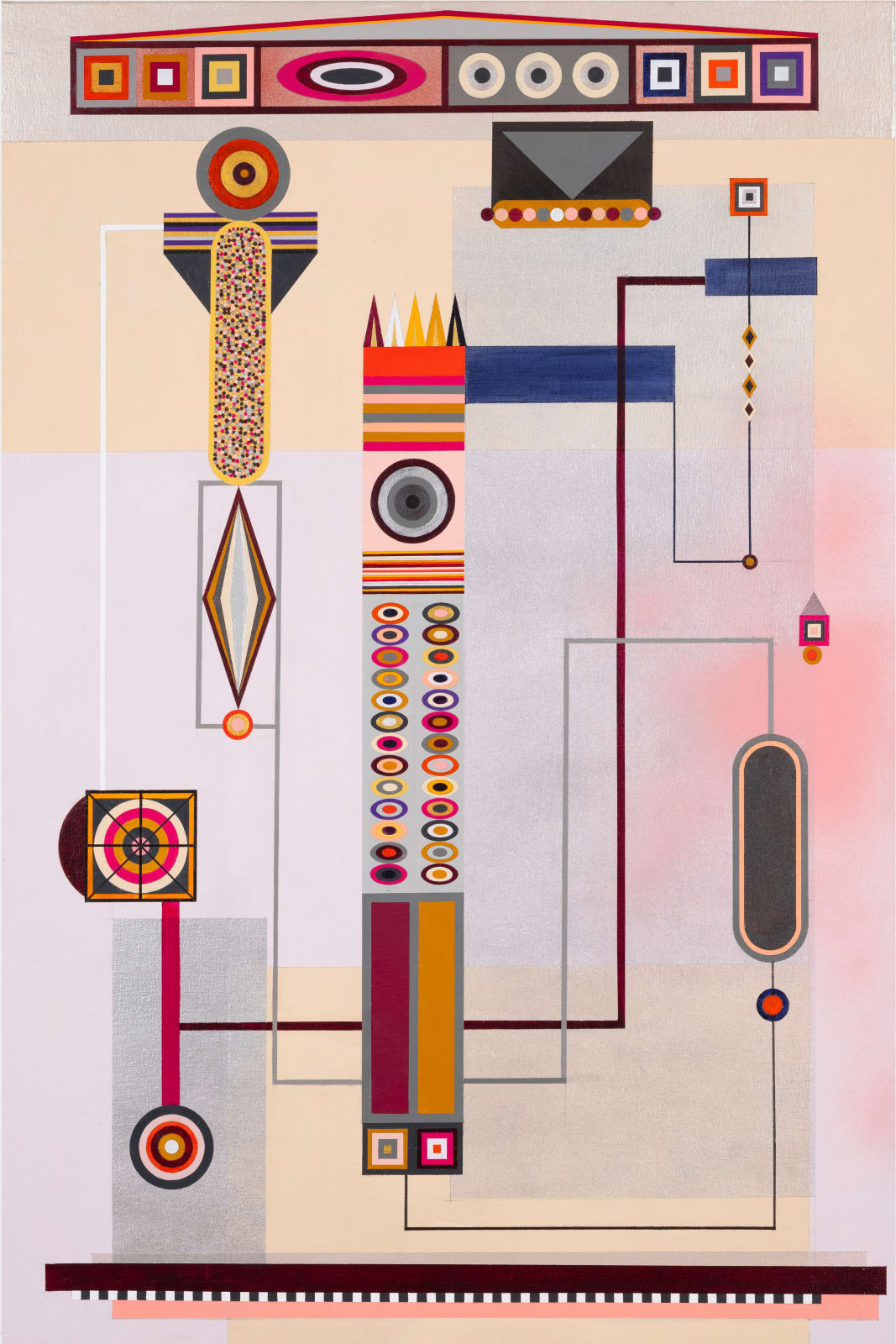 Dannielle Tegeder, Rose Dusk Couplings and Strips of Ringed Velvet with half light engines and conjuring lines of automatic galaxy, and Blush pathways of celestial, 2024